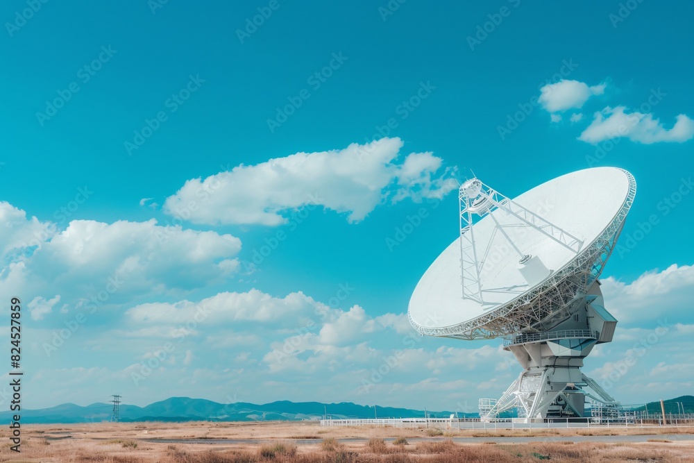 a large satellite dish in a desert