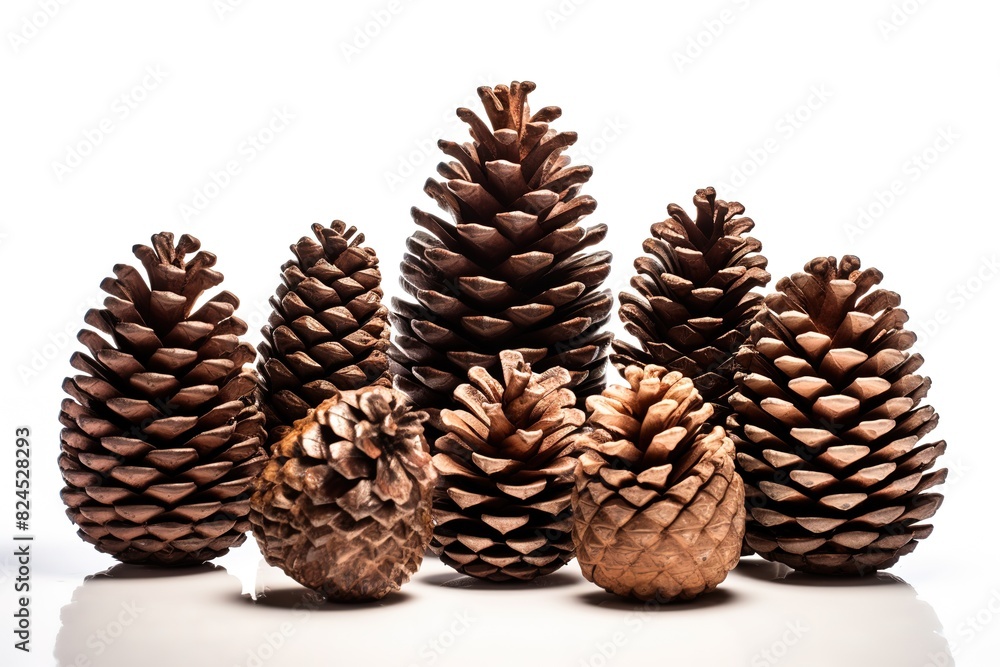 Pine cones on white background Pine cones on white background