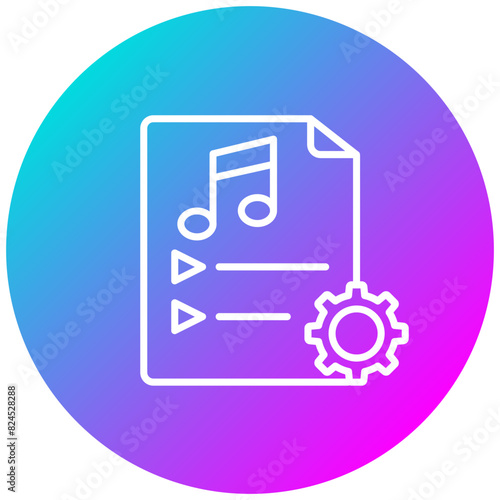 Custom Music Playlist vector icon. Can be used for Bowling iconset.