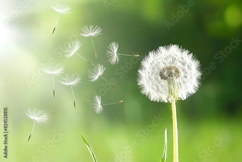 Dandelion Seeds Blowing in the Wind Symbolizing Change  Letting Go  and Wishes for the Future.