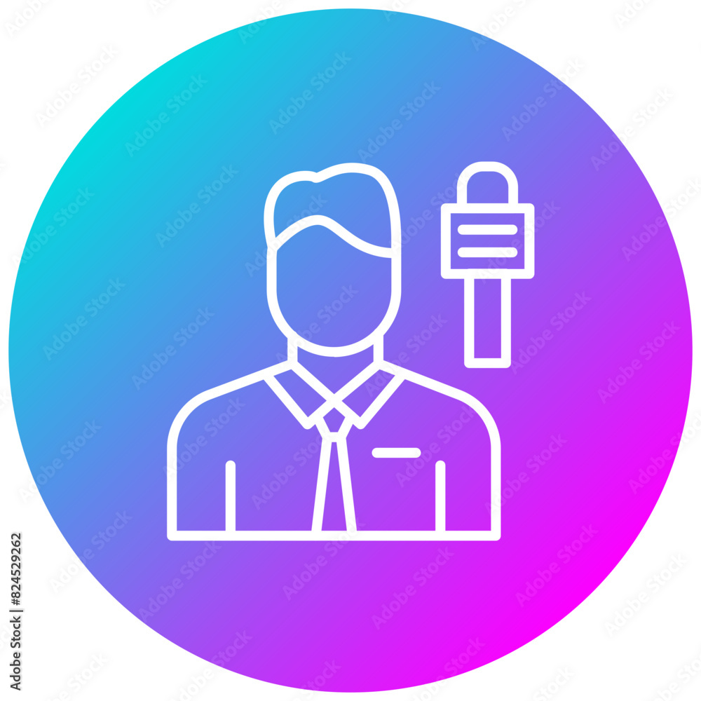 Journalist vector icon. Can be used for Diversity iconset. Journalist vector icon. Can be used for Diversity iconset.