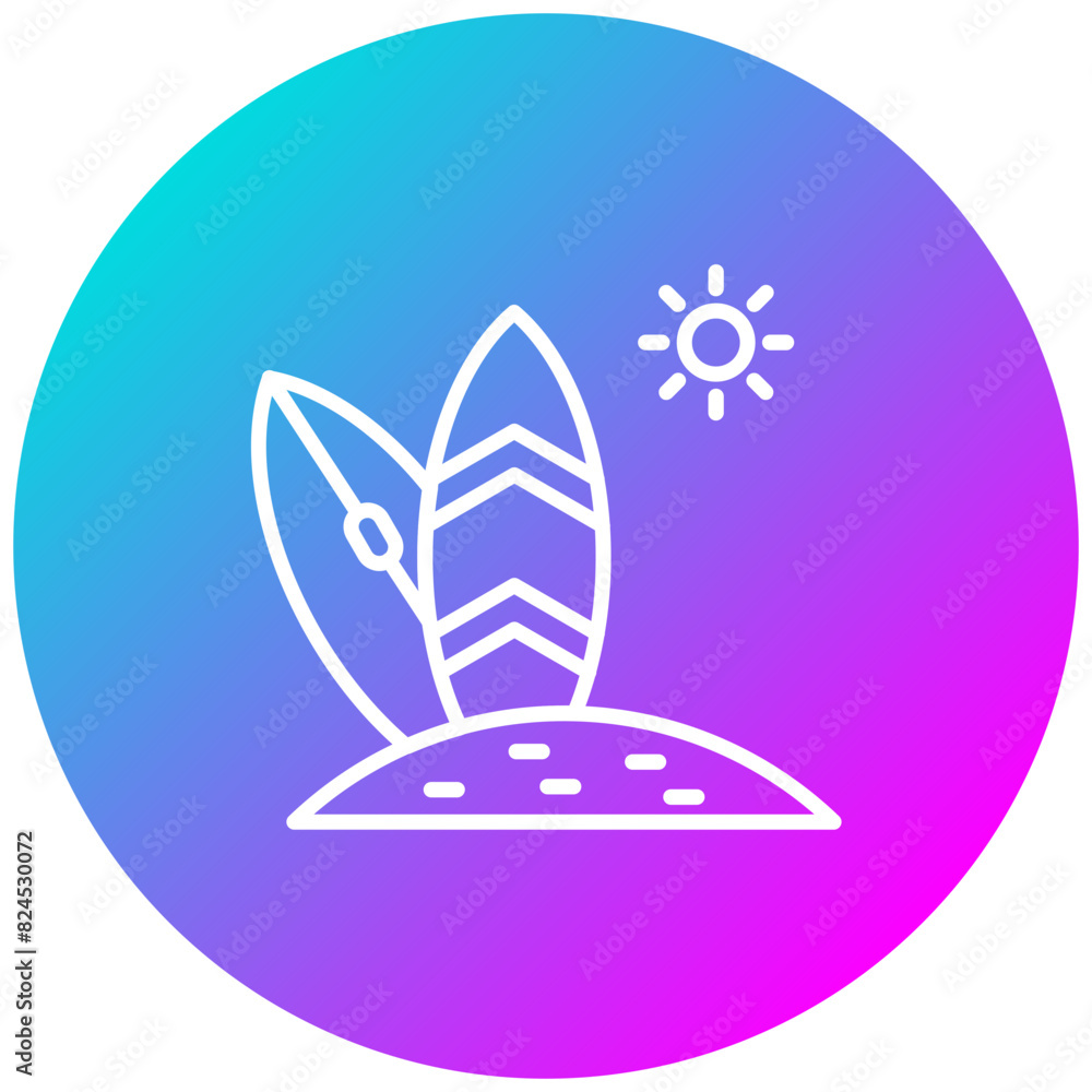 Surfboard vector icon. Can be used for Beach Resort iconset. Surfboard vector icon. Can be used for Beach Resort iconset.