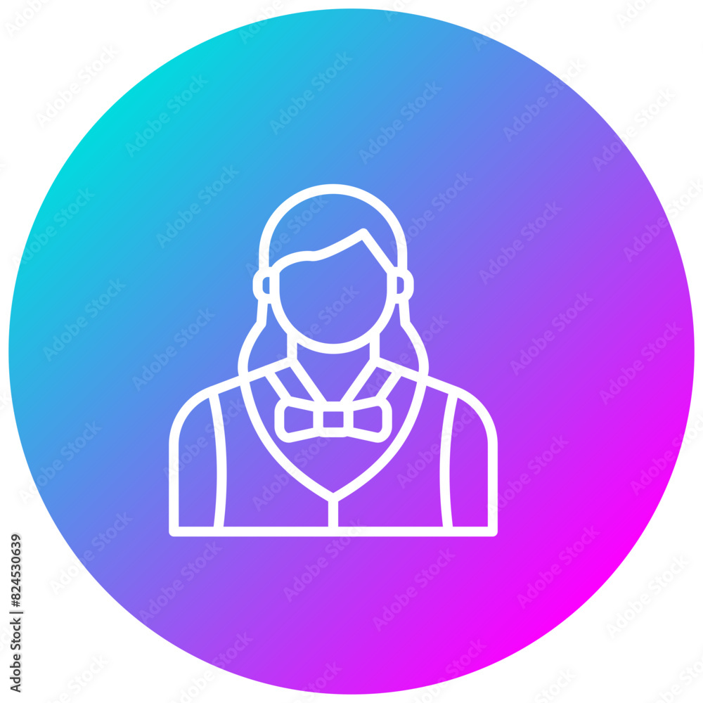 Female Croupier vector icon. Can be used for Casino iconset. Female Croupier vector icon. Can be used for Casino iconset.