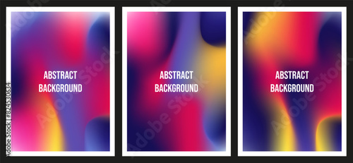 Wallpaper Mural Modern Gradient poster covers and Abstract Background set. Trendy Vibrant Gradient color Background collection. Playful Liquid vector for web and social media poster, card, postcard template. Torontodigital.ca