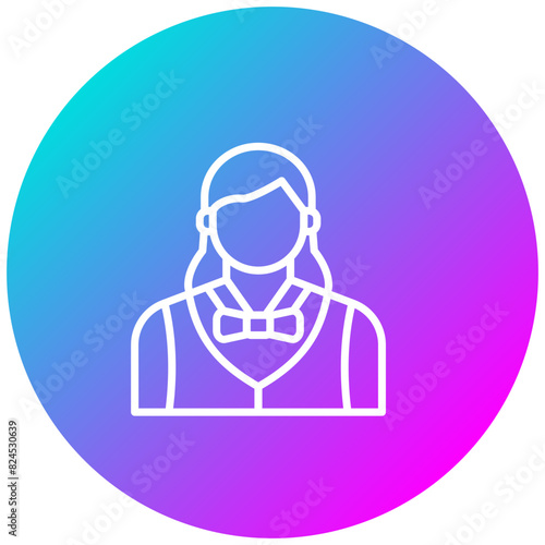 Female Croupier vector icon. Can be used for Casino iconset.