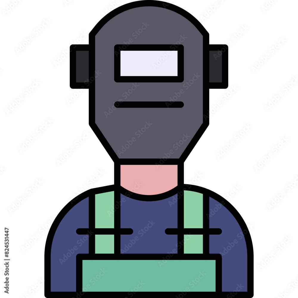 Vector Icon welder, Protective gear, welder at work, worker Vector Icon welder, Protective gear, welder at work, worker