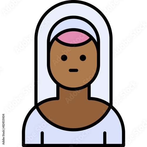 Vector Icon Woman, sister, avatar, nun, religion