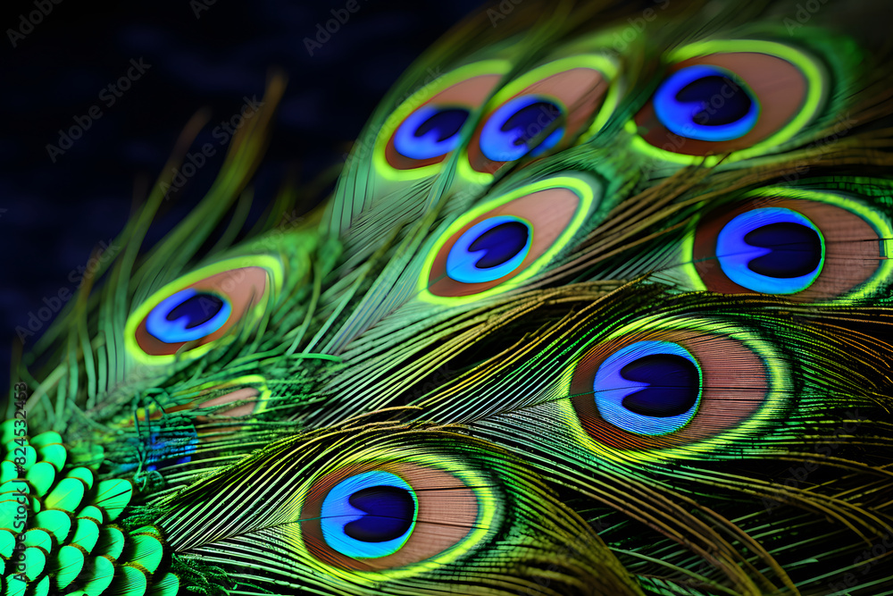 Fototapeta premium peacock feather close up