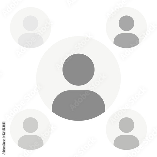 Flat illustration in grayscale. Avatar, user profile, person icon, gender neutral silhouette, profile picture. Suitable for social media profiles, icons, screensavers and as a template...