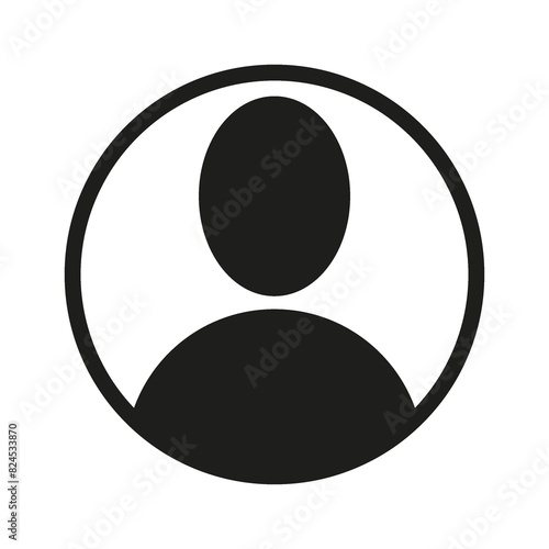 Flat illustration in black color. Avatar, user profile, person icon, gender neutral silhouette, profile picture. Suitable for social media profiles, icons, screensavers and as a template... photo