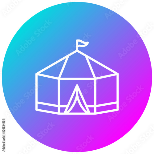 Polygonal Tent vector icon. Can be used for Trekking iconset.