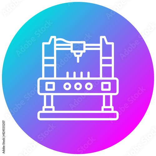 Cnc Machine vector icon. Can be used for Printing iconset.