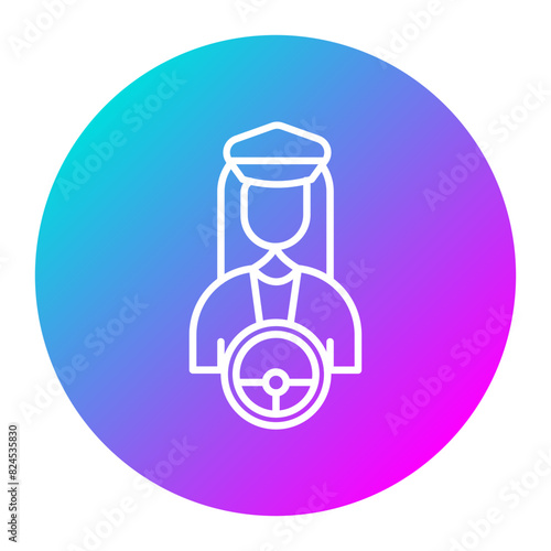 Lady Driver vector icon. Can be used for Railway iconset.