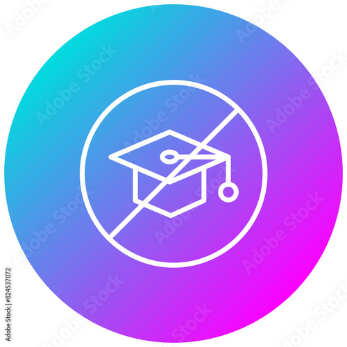 No Education vector icon. Can be used for Homeless iconset.