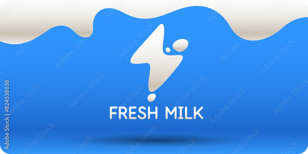 Modern poster fresh milk with splashes on a background. Vector illustration in flat minimalistic style Modern poster fresh milk with splashes on a background. Vector illustration in flat minimalistic style
