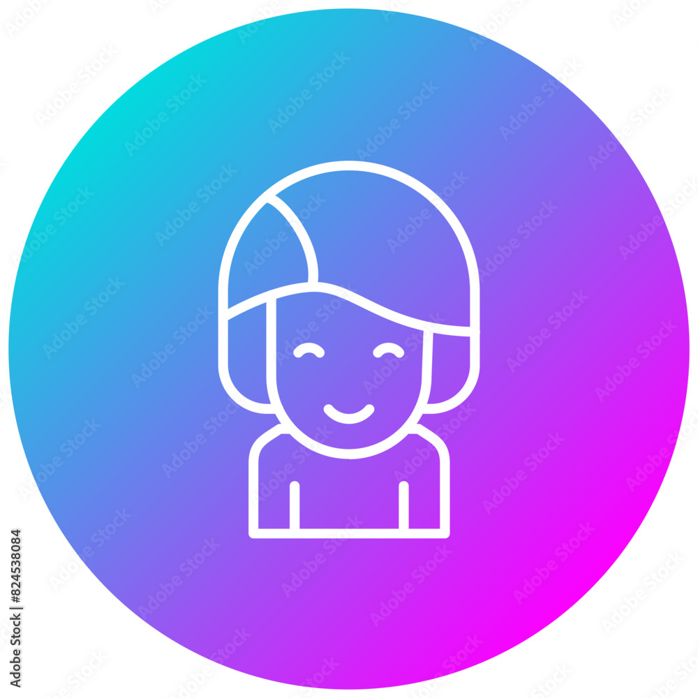 Girl vector icon. Can be used for Child Adoption iconset.