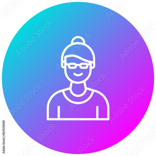 Grandmother vector icon. Can be used for Child Adoption iconset.