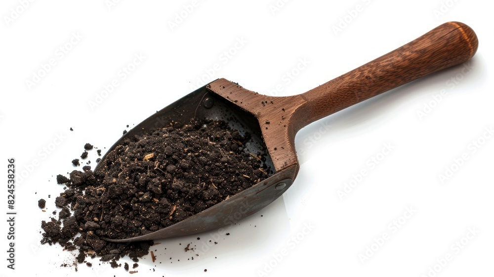 Side view of shovel for digging soil on white background Side view of shovel for digging soil on white background
