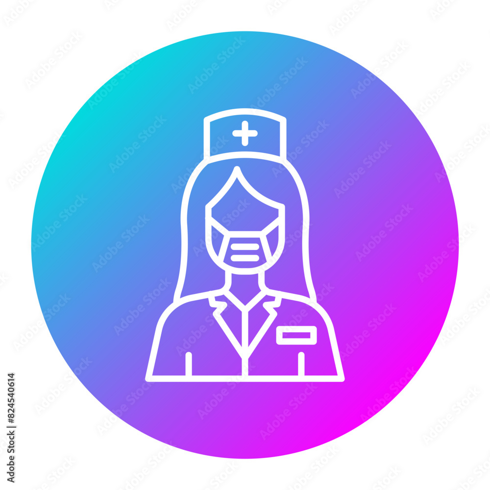 Nurse with Mask vector icon. Can be used for Nursing iconset. Nurse with Mask vector icon. Can be used for Nursing iconset.