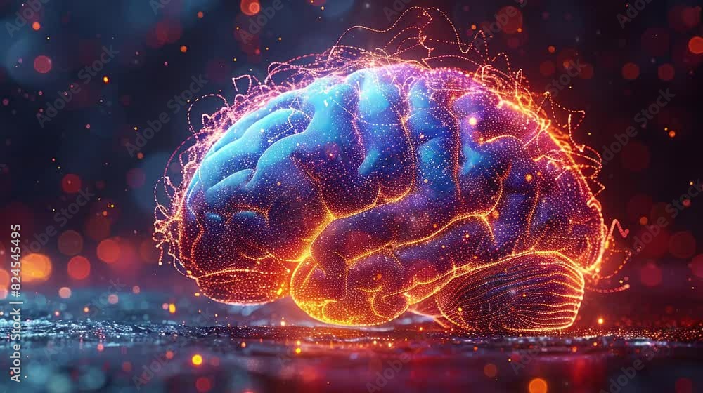 Video of human brain organ futuristics with technological background style Video of human brain organ futuristics with technological background style