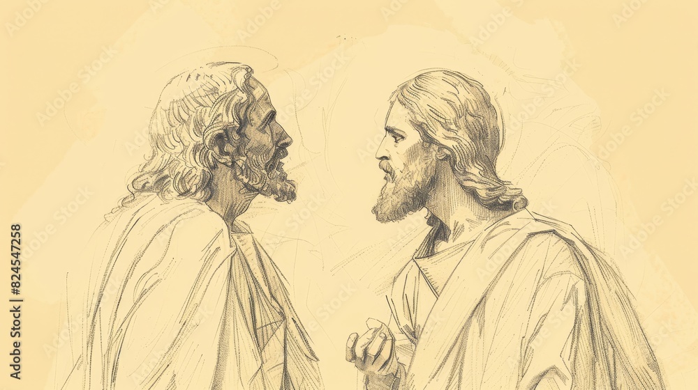 Fototapeta premium Biblical Illustration of Jesus' Teaching on Salt and Light, Ideal for article
