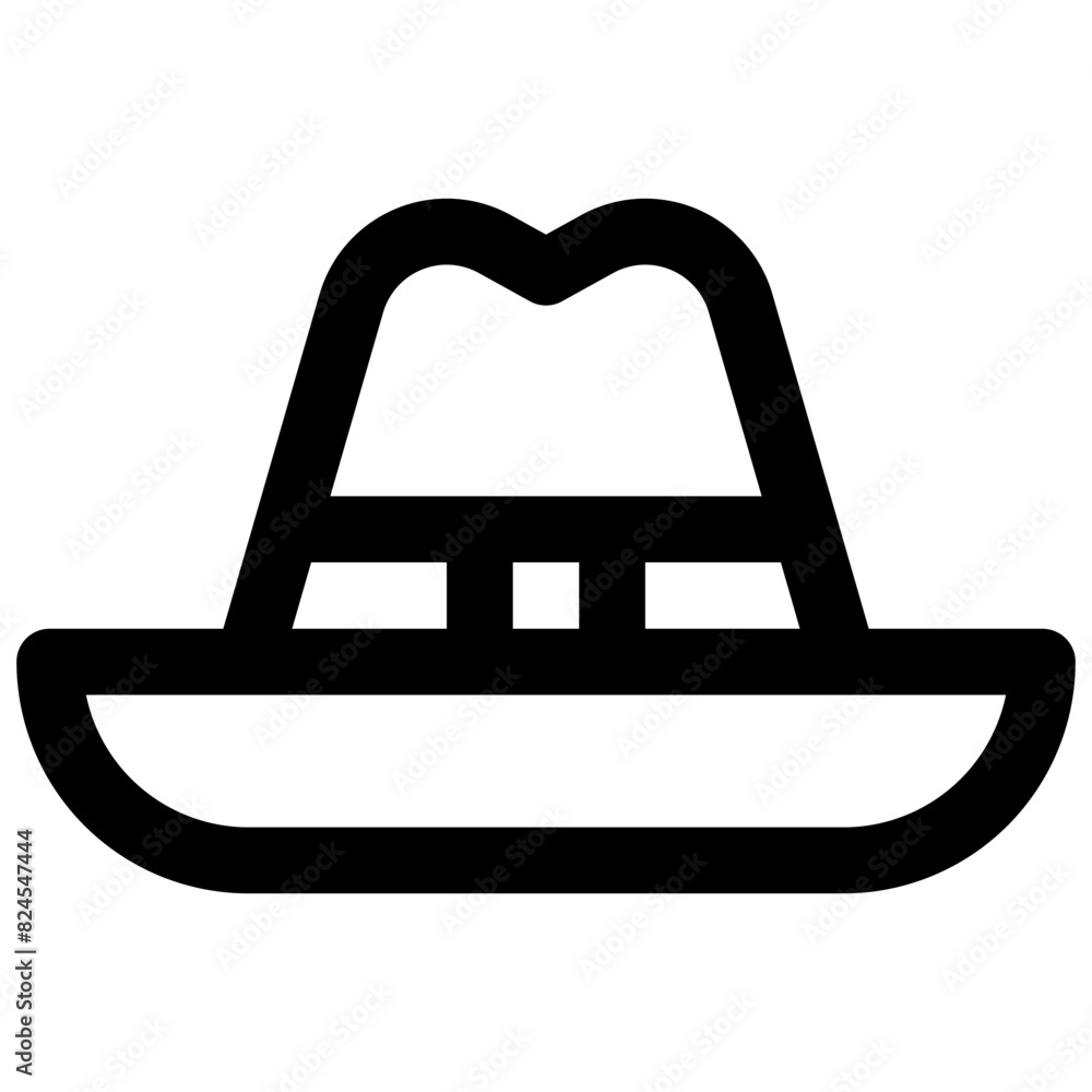 Fedora hat. Editable stroke vector icon. Fedora hat. Editable stroke vector icon.