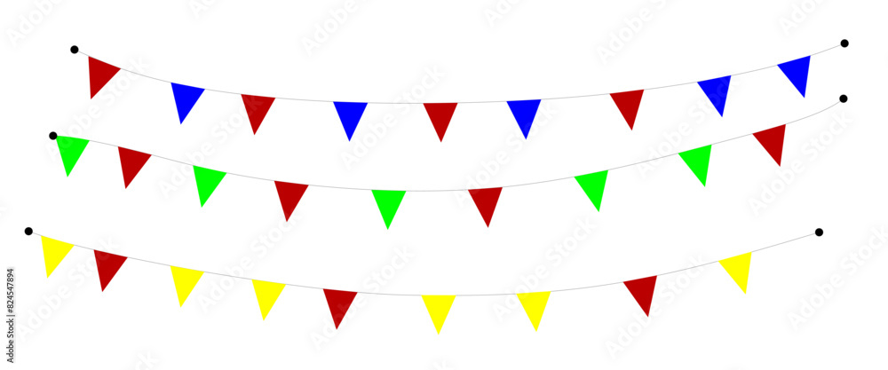 Obraz premium Party flags colors over white background illustration