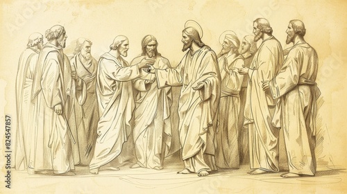 Biblical Illustration of Jesus' Lesson on the Word of God, Emphasizing Its Power and Authority © T Studio
