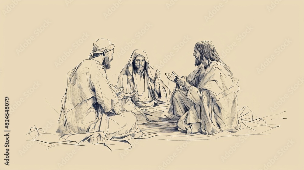 Biblical Illustration of Jesus' Teaching on Fasting and Prayer, Ideal for article Biblical Illustration of Jesus' Teaching on Fasting and Prayer, Ideal for article