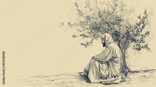 Biblical Illustration of Jesus' Agony in Gethsemane, Ideal for article