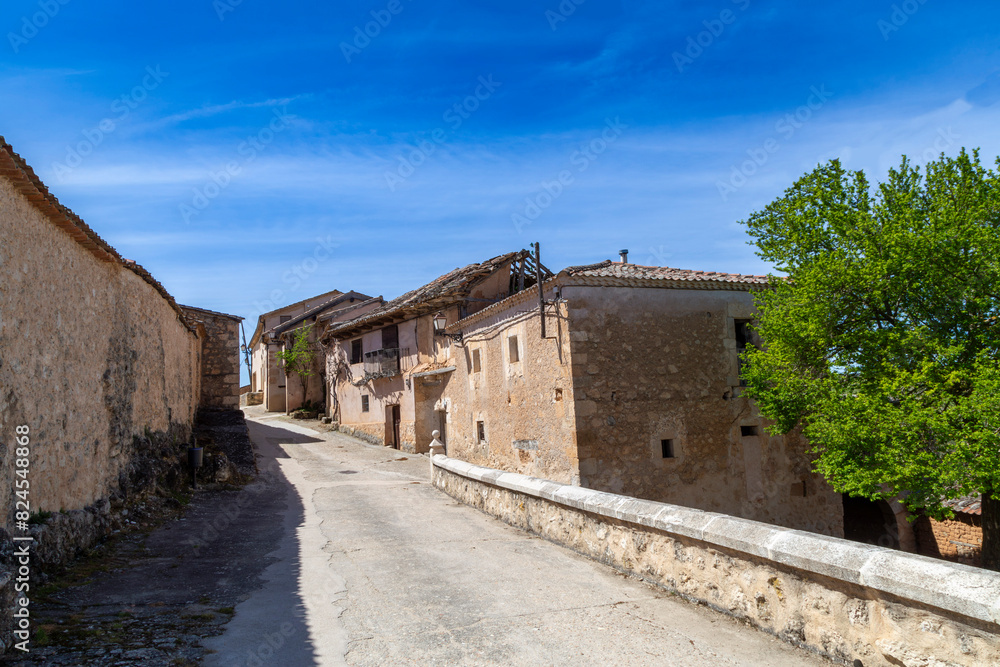 View of the streets of the town of Maderuelo. Segovia, Castile and Leon, Spain. View of the streets of the town of Maderuelo. Segovia, Castile and Leon, Spain.