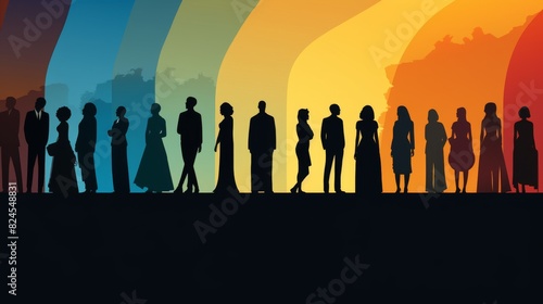 Embracing Diversity: Silhouettes of Various Individuals Reflecting the Spectrum of Internal Spaces photo