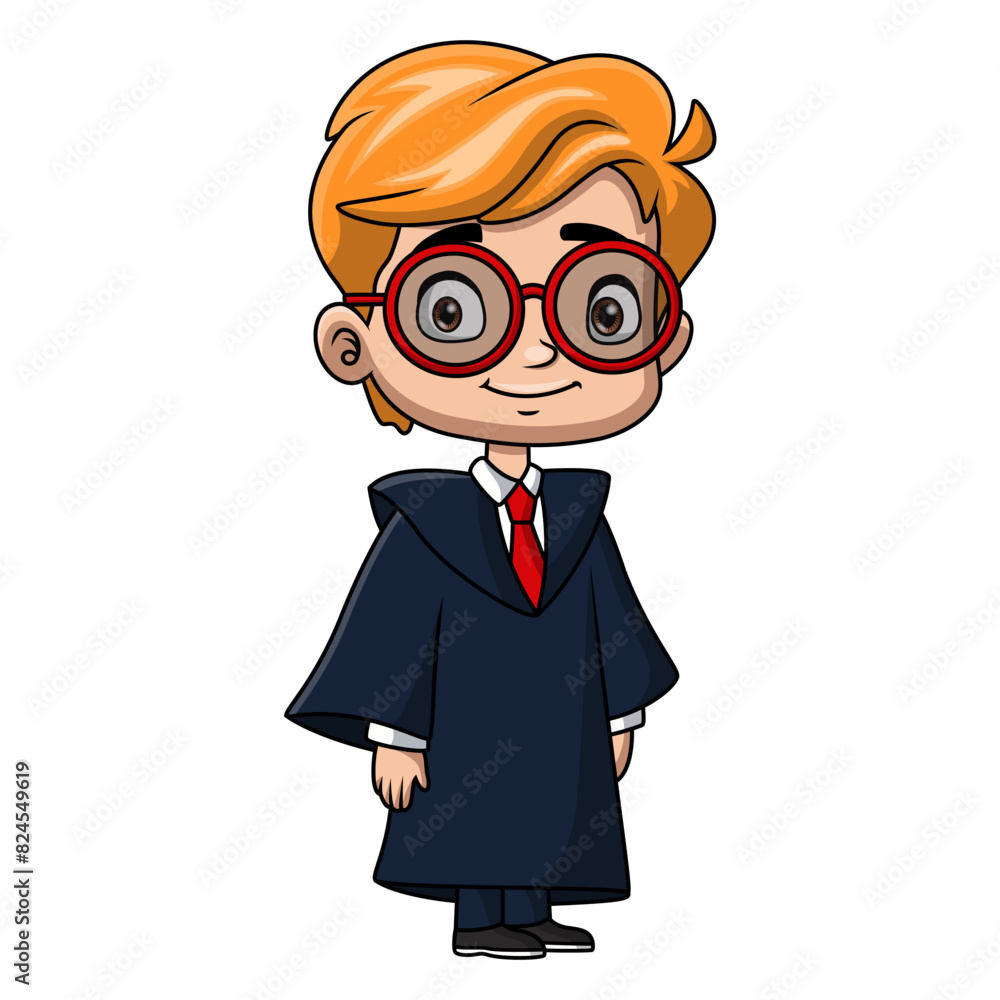 Cute boy cartoon wearing costume lawyer Cute boy cartoon wearing costume lawyer