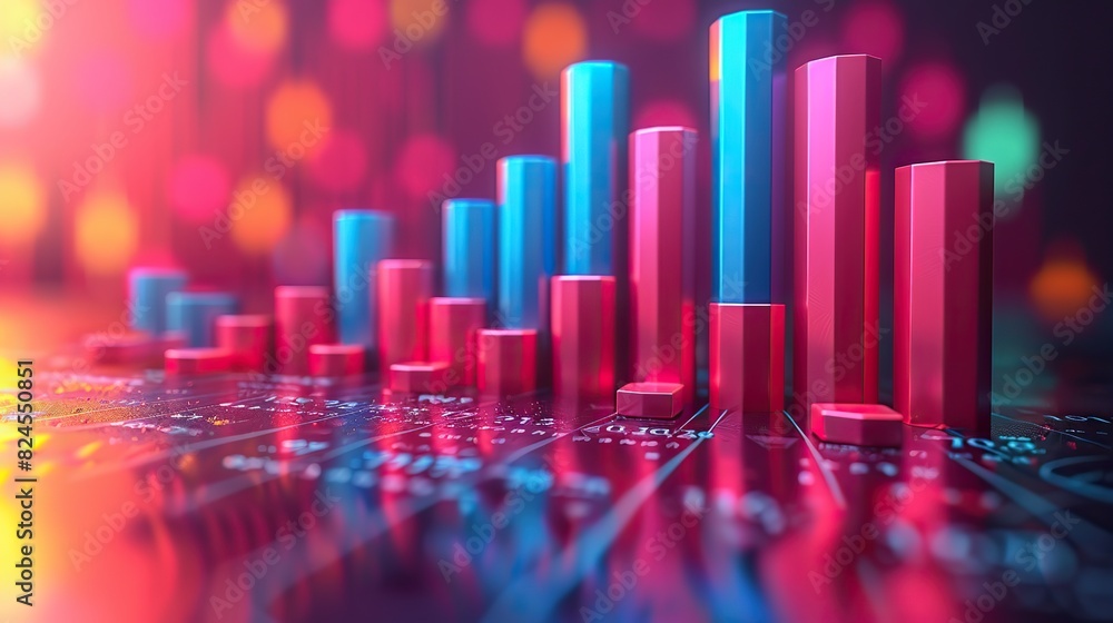 An animated growth chart with dynamic bars, illustrating a thriving business. image An animated growth chart with dynamic bars, illustrating a thriving business. image