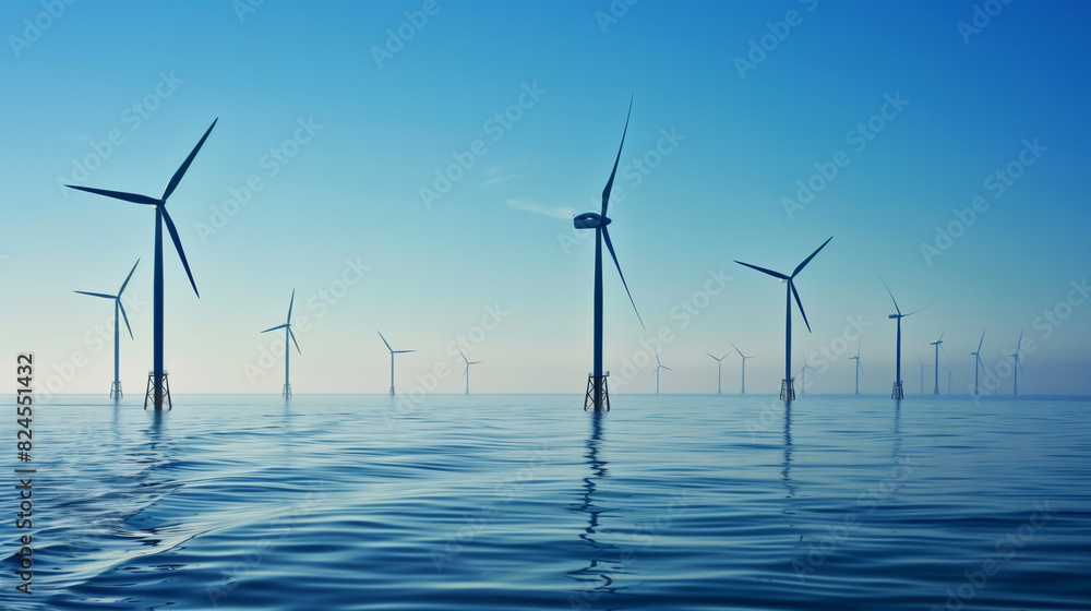 wind turbines in the sea wind turbines in the sea