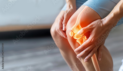 Man with Knee Pain Holding Knee