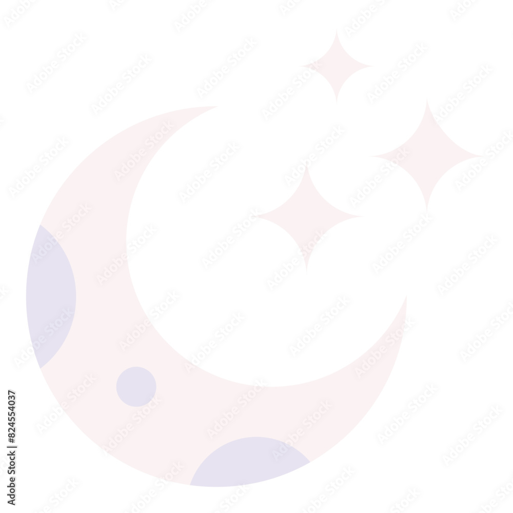 Vector Icon Crescent Moon, weather, night, moon face, star Vector Icon Crescent Moon, weather, night, moon face, star