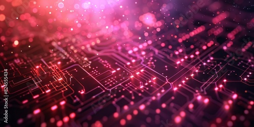 Detailed close-up of a computer circuit board showing electronic components and pathways