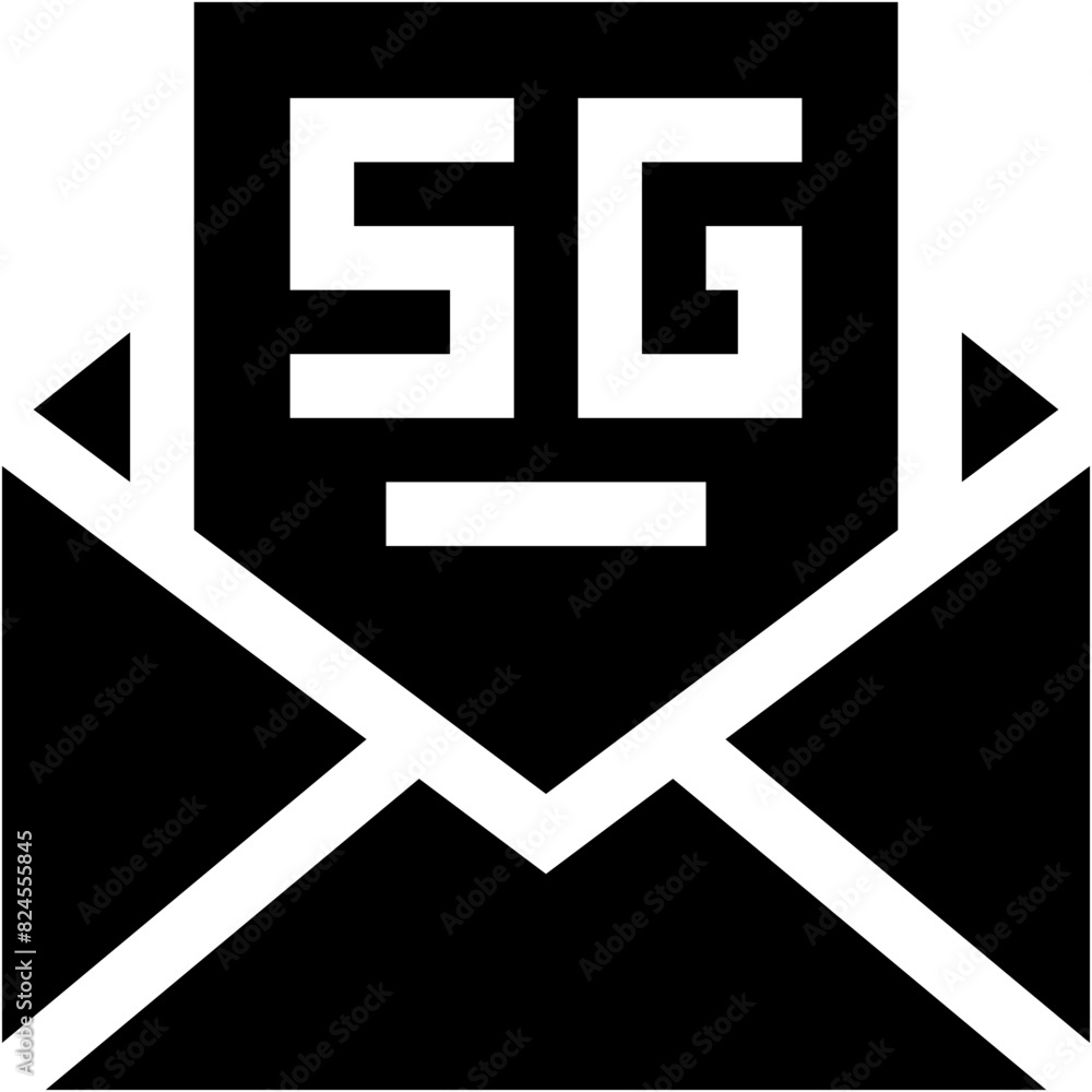 Obraz premium Vector Icon Email, Technology, 5G, internet, wireless