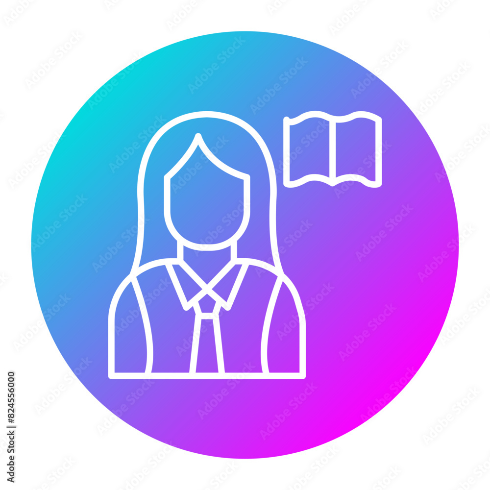 Student Female vector icon. Can be used for Literature iconset. Student Female vector icon. Can be used for Literature iconset.