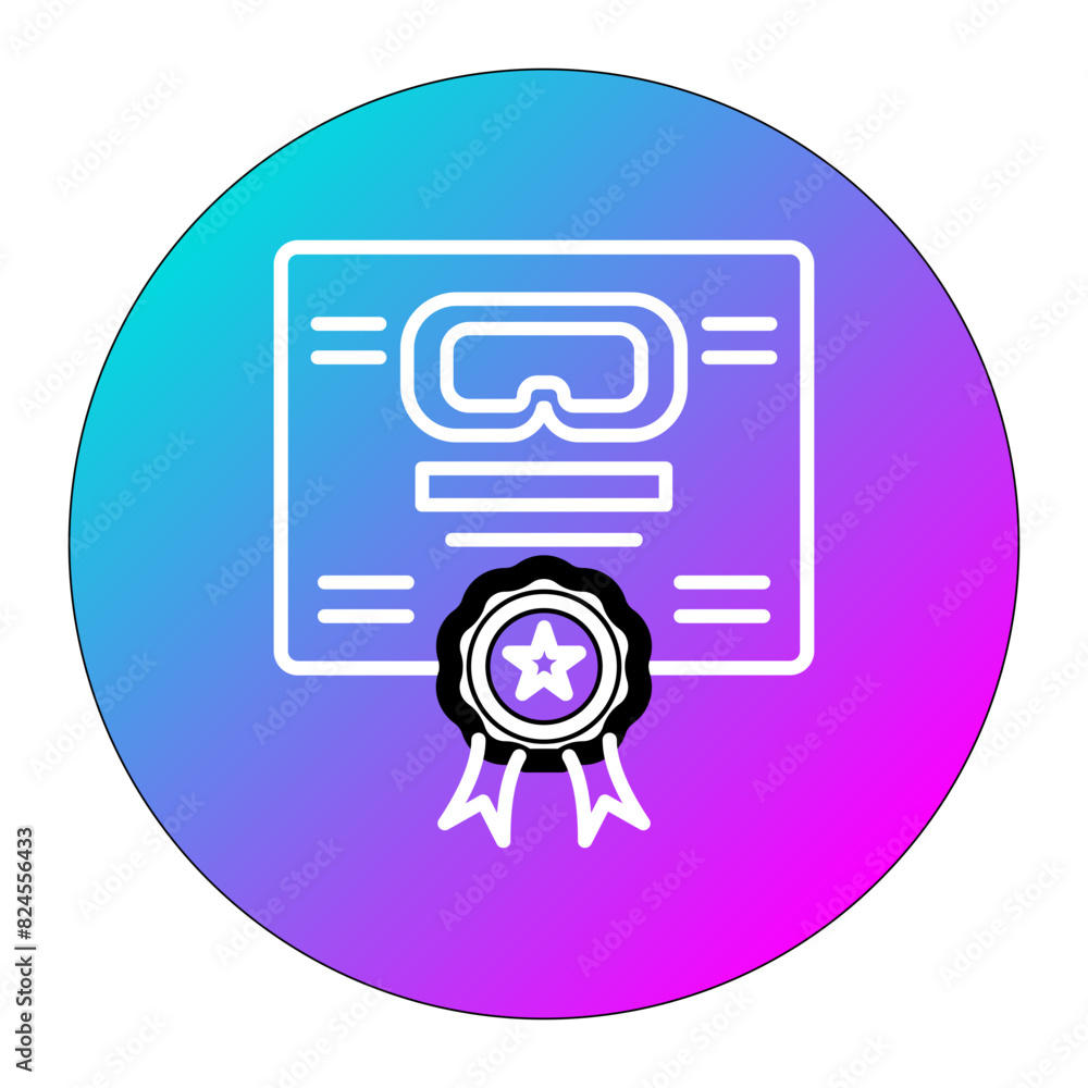 Diving Certificate vector icon. Can be used for Vacation and Tourism iconset. Diving Certificate vector icon. Can be used for Vacation and Tourism iconset.