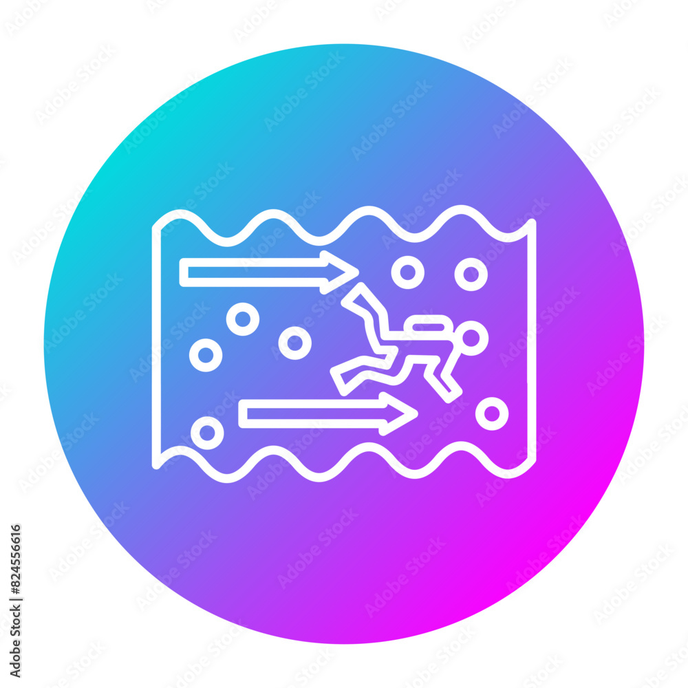 Drift Diving vector icon. Can be used for Vacation and Tourism iconset. Drift Diving vector icon. Can be used for Vacation and Tourism iconset.