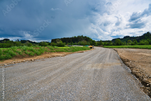road construction site before asphalting