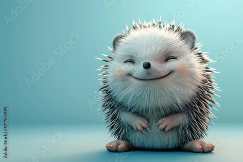 3D Hedgehog character in digital style photo