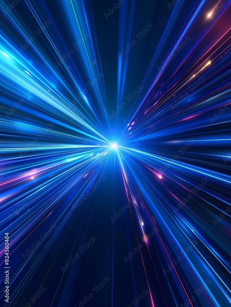 Dynamic and colorful abstract light burst background with radiant blue and purple streaks creating a sense of motion and energy. Dynamic and colorful abstract light burst background with radiant blue and purple streaks creating a sense of motion and energy.