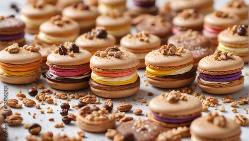 Colorful Macarons on a Countertop