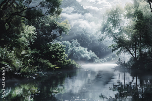 rio en calma en el bosque © Zbits