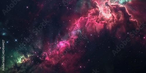 In Space. Nebula and Galaxies in Abstract Cosmos Background