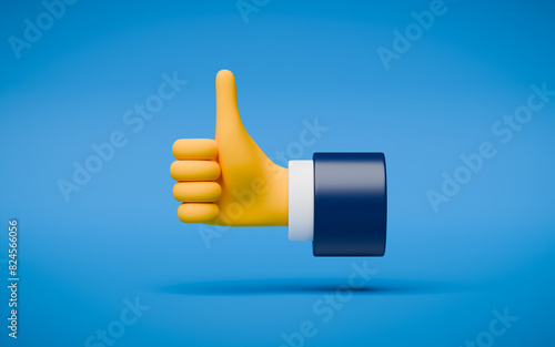 Hand holding thumbs up gesture
