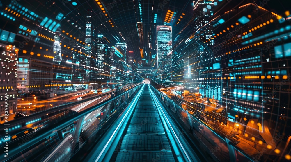 Fototapeta premium Background on digital transformation in business